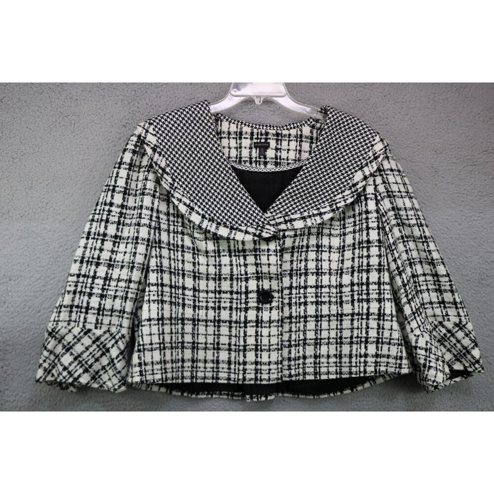 Madison 3/4 Belled Sleeves 2-Button Cropped Cardigan-Size 16-Lined